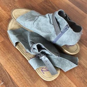 Blowfish zip up canvas sandals